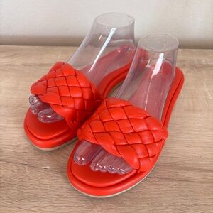 Seychelles Bellissima Red Orange Slides Sandals Size 8.5‎